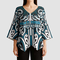Custom Aotearoa Ngati Porou Kimono Sleeve Blouse Maori Tribal Pattern Mix Poutama LT05 - Polynesian Pride