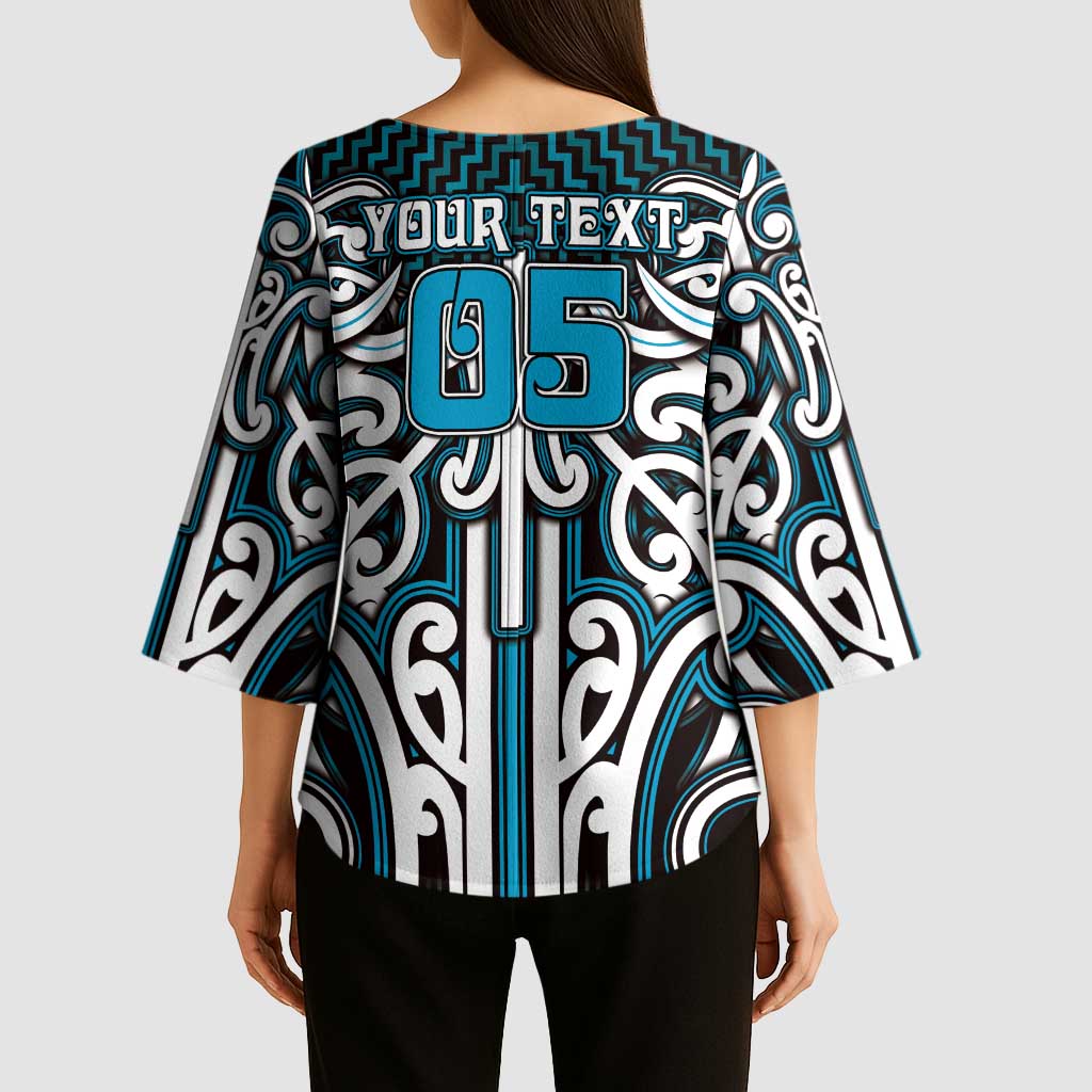 Custom Aotearoa Ngati Porou Kimono Sleeve Blouse Maori Tribal Pattern Mix Poutama LT05 - Polynesian Pride