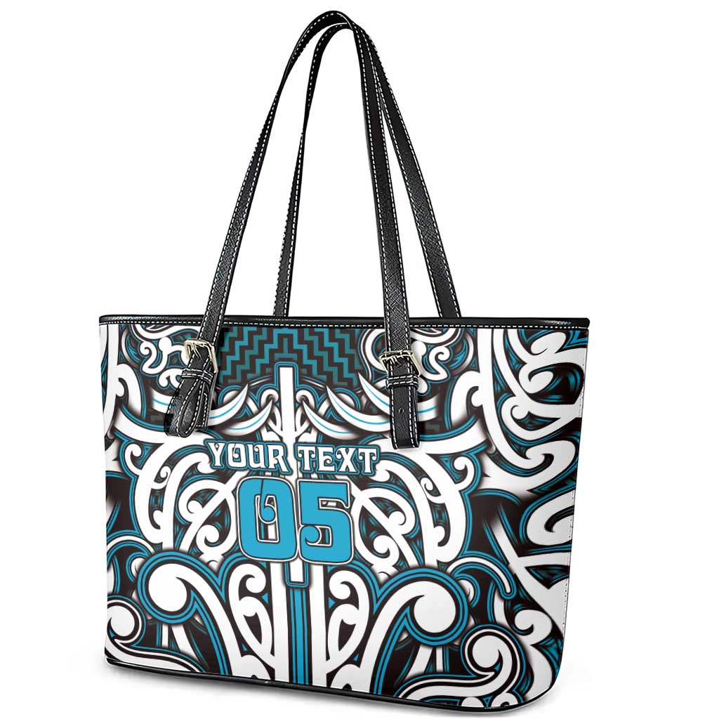 Custom Aotearoa Ngati Porou Leather Tote Bag Maori Tribal Pattern Mix Poutama LT05 - Polynesian Pride