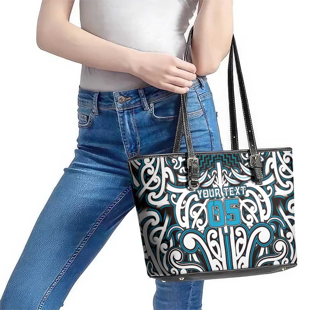 Custom Aotearoa Ngati Porou Leather Tote Bag Maori Tribal Pattern Mix Poutama LT05 - Polynesian Pride