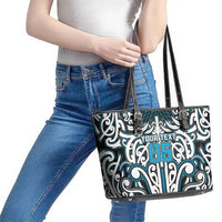 Custom Aotearoa Ngati Porou Leather Tote Bag Maori Tribal Pattern Mix Poutama LT05 - Polynesian Pride