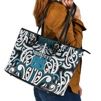 Custom Aotearoa Ngati Porou Leather Tote Bag Maori Tribal Pattern Mix Poutama LT05 - Polynesian Pride