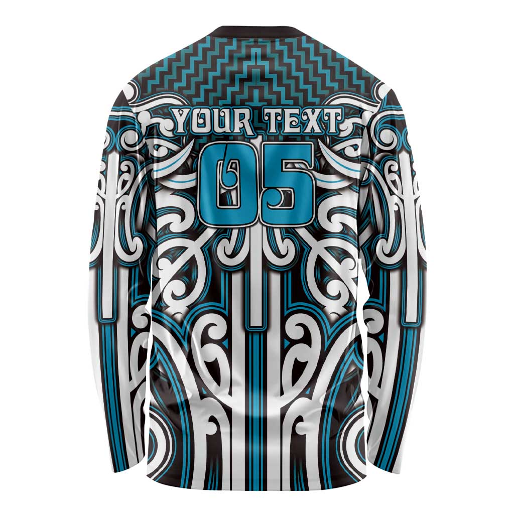 Custom Aotearoa Ngati Porou Long Sleeve Shirt Maori Tribal Pattern Mix Poutama LT05 - Polynesian Pride