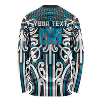 Custom Aotearoa Ngati Porou Long Sleeve Shirt Maori Tribal Pattern Mix Poutama LT05 - Polynesian Pride