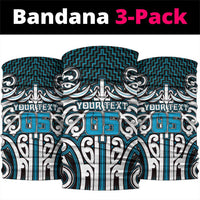 Custom Aotearoa Ngati Porou Neck Gaiter Maori Tribal Pattern Mix Poutama LT05 package One Size: 25*50cm Blue - Polynesian Pride