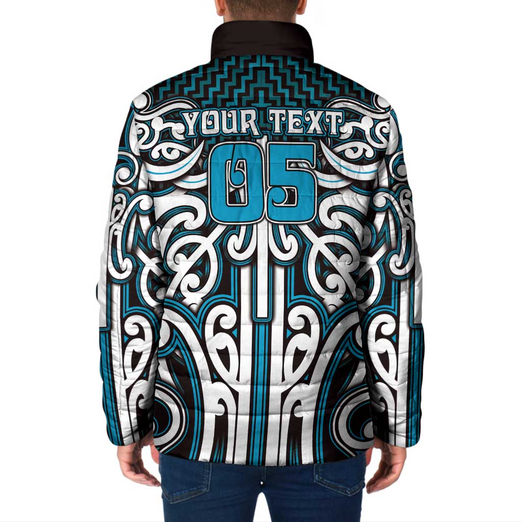 Custom Aotearoa Ngati Porou Padded Jacket Maori Tribal Pattern Mix Poutama LT05 - Polynesian Pride