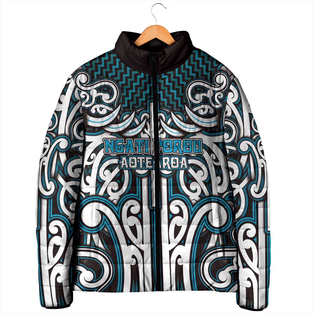 Custom Aotearoa Ngati Porou Padded Jacket Maori Tribal Pattern Mix Poutama LT05 - Polynesian Pride