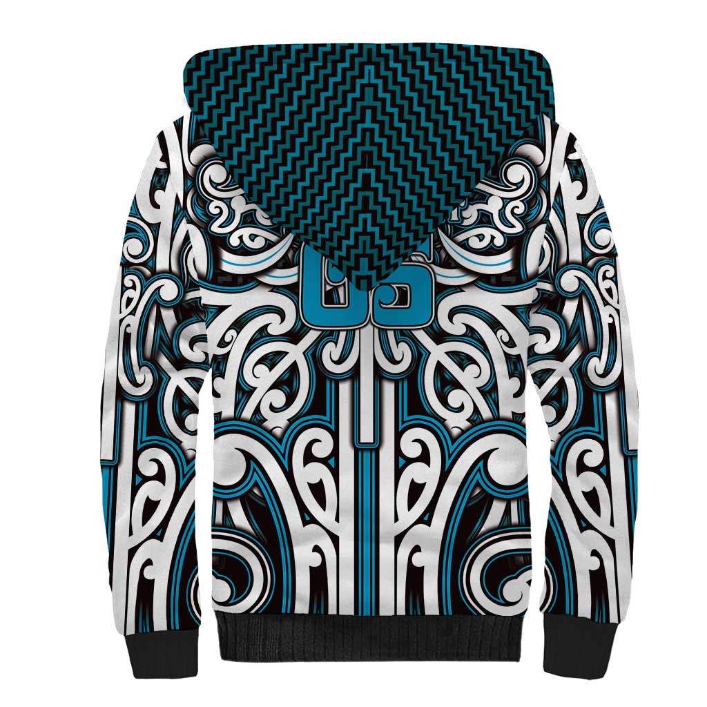 Custom Aotearoa Ngati Porou Sherpa Hoodie Maori Tribal Pattern Mix Poutama LT05 - Polynesian Pride