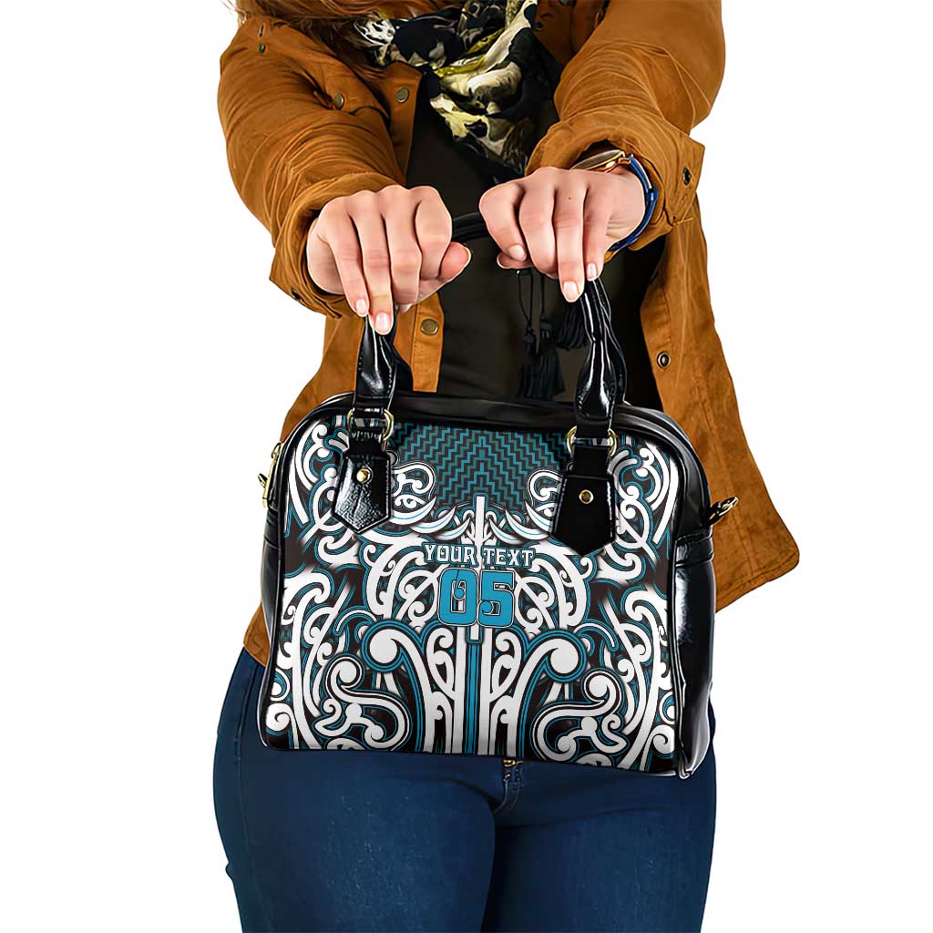 Custom Aotearoa Ngati Porou Shoulder Handbag Maori Tribal Pattern Mix Poutama LT05 One Size Blue - Polynesian Pride