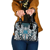 Custom Aotearoa Ngati Porou Shoulder Handbag Maori Tribal Pattern Mix Poutama LT05 One Size Blue - Polynesian Pride