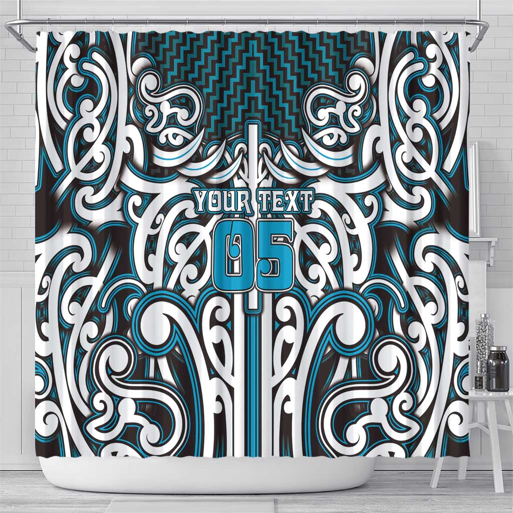 Custom Aotearoa Ngati Porou Shower Curtain Maori Tribal Pattern Mix Poutama LT05 - Polynesian Pride
