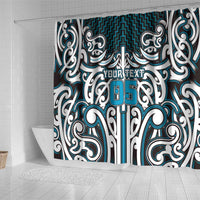Custom Aotearoa Ngati Porou Shower Curtain Maori Tribal Pattern Mix Poutama LT05 - Polynesian Pride