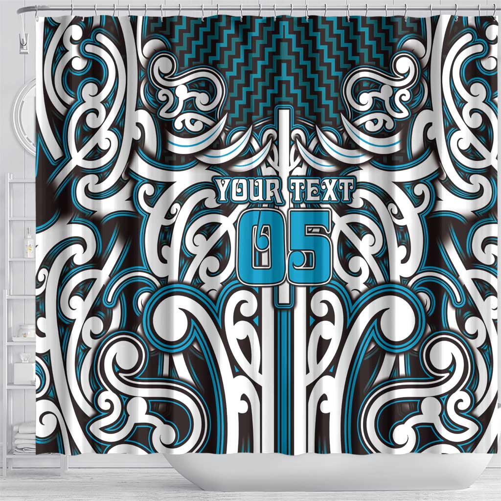 Custom Aotearoa Ngati Porou Shower Curtain Maori Tribal Pattern Mix Poutama LT05 - Polynesian Pride