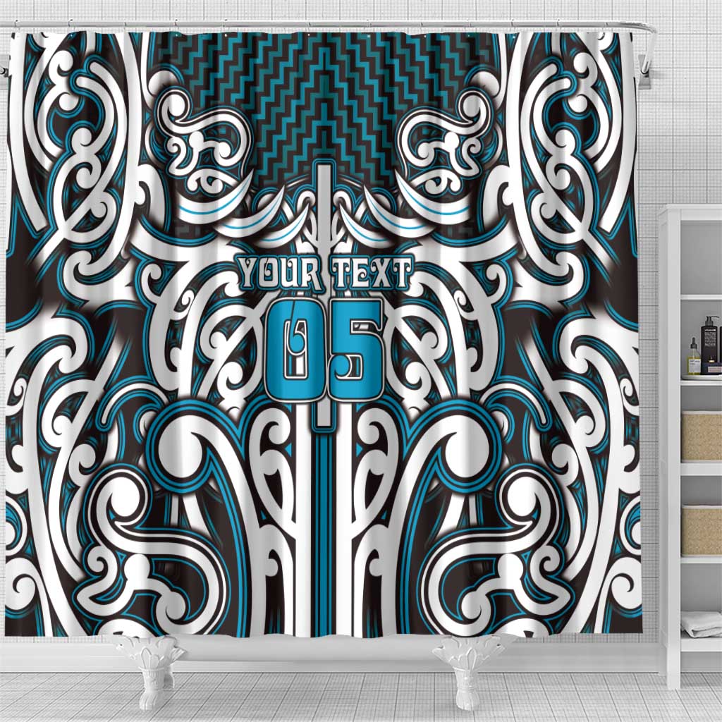 Custom Aotearoa Ngati Porou Shower Curtain Maori Tribal Pattern Mix Poutama LT05 - Polynesian Pride
