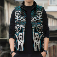 Custom Aotearoa Ngati Porou Sleeveless Puffer Jacket Maori Tribal Pattern Mix Poutama LT05 - Polynesian Pride