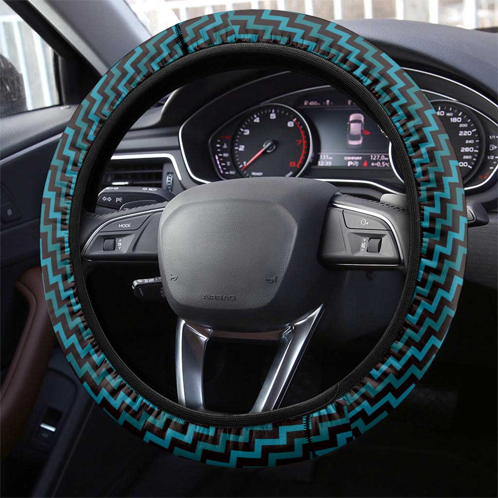 Aotearoa Ngati Porou Steering Wheel Cover Maori Tribal Pattern Mix Poutama LT05 - Polynesian Pride