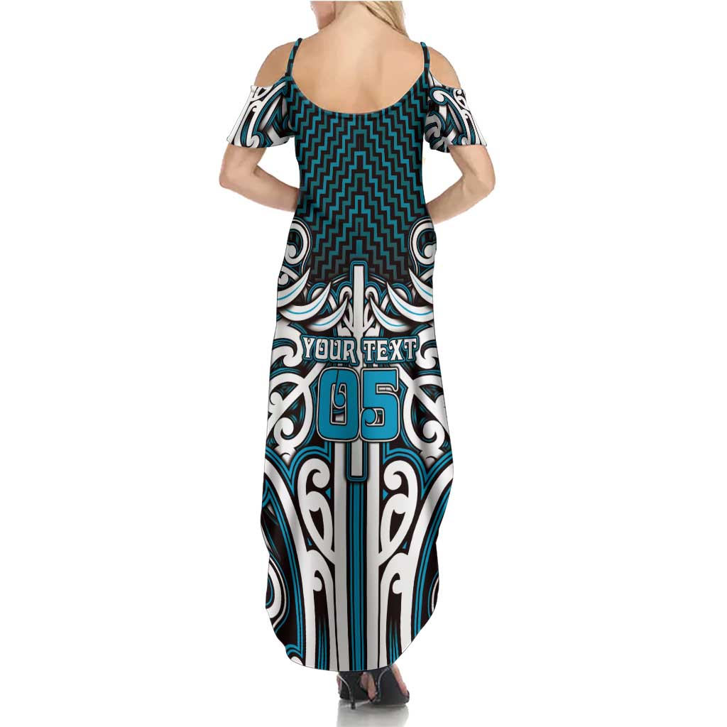 Custom Aotearoa Ngati Porou Summer Maxi Dress Maori Tribal Pattern Mix Poutama LT05 - Polynesian Pride