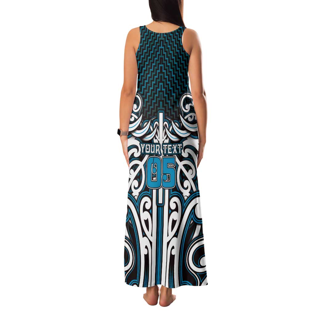 Custom Aotearoa Ngati Porou Tank Maxi Dress Maori Tribal Pattern Mix Poutama LT05 - Polynesian Pride