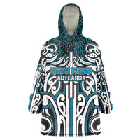 Custom Aotearoa Ngati Porou Wearable Blanket Hoodie Maori Tribal Pattern Mix Poutama