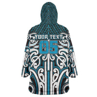 Custom Aotearoa Ngati Porou Wearable Blanket Hoodie Maori Tribal Pattern Mix Poutama