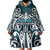Custom Aotearoa Ngati Porou Wearable Blanket Hoodie Maori Tribal Pattern Mix Poutama