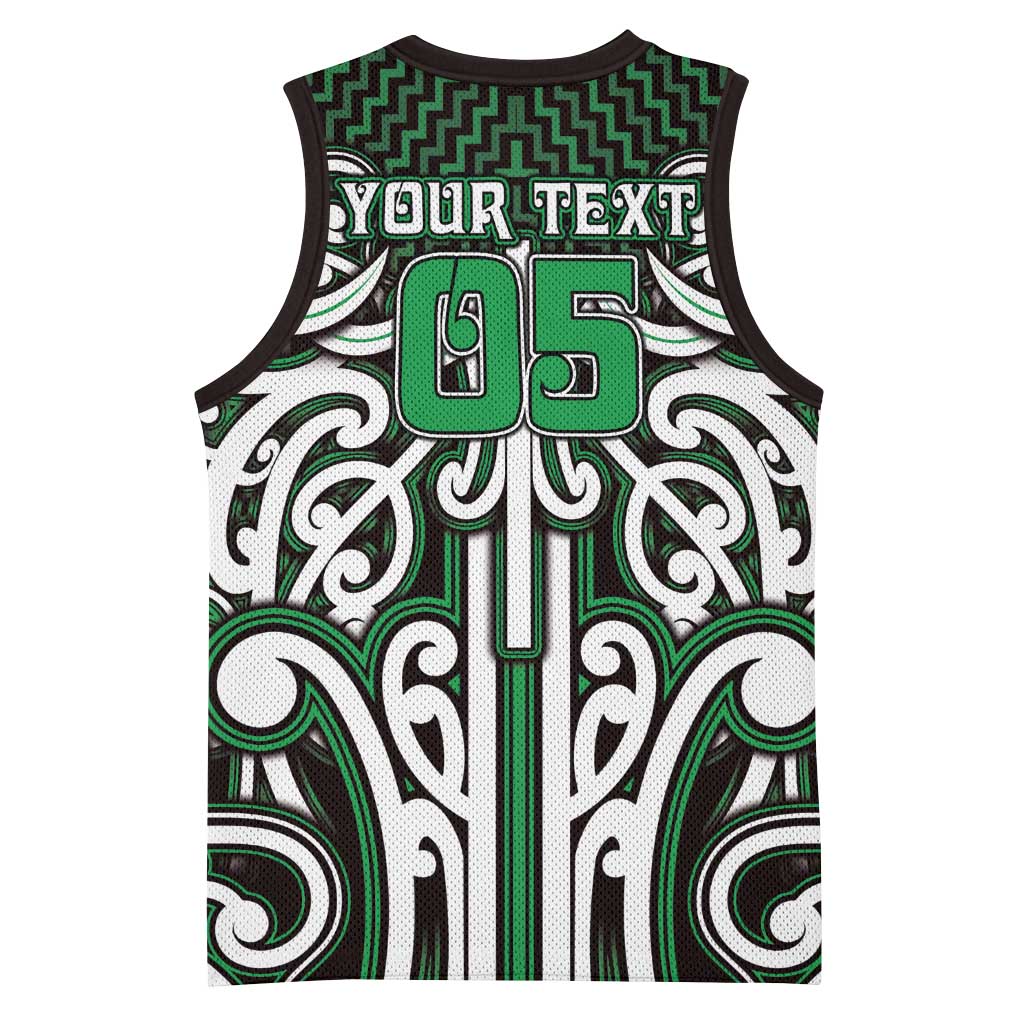 Custom Aotearoa Ngai Tahu Basketball Jersey Maori Tribal Pattern Mix Poutama LT05 - Polynesian Pride