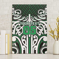 Custom Aotearoa Ngai Tahu Canvas Wall Art Maori Tribal Pattern Mix Poutama LT05 Without Frame Green - Polynesian Pride