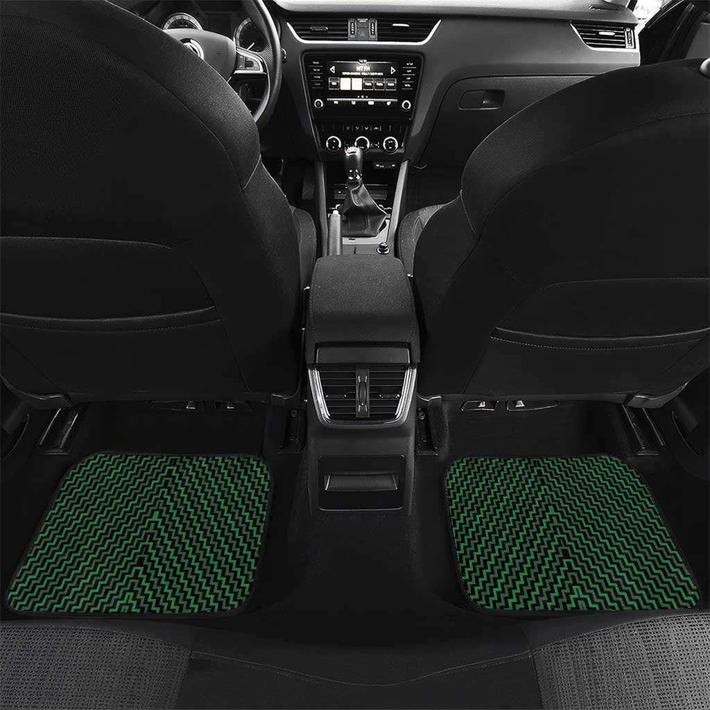 Custom Aotearoa Ngai Tahu Car Mats Maori Tribal Pattern Mix Poutama LT05 Set 2pcs - Back Green - Polynesian Pride