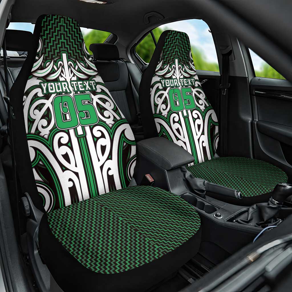 Custom Aotearoa Ngai Tahu Car Seat Cover Maori Tribal Pattern Mix Poutama LT05 One Size Green - Polynesian Pride