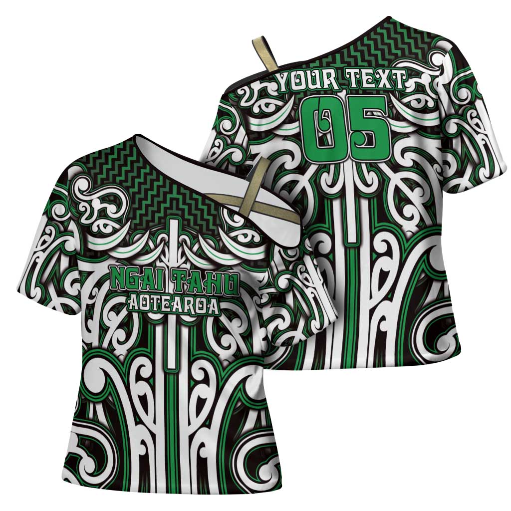 Custom Aotearoa Ngai Tahu Cross Shoulder Shirt Maori Tribal Pattern Mix Poutama LT05 - Polynesian Pride