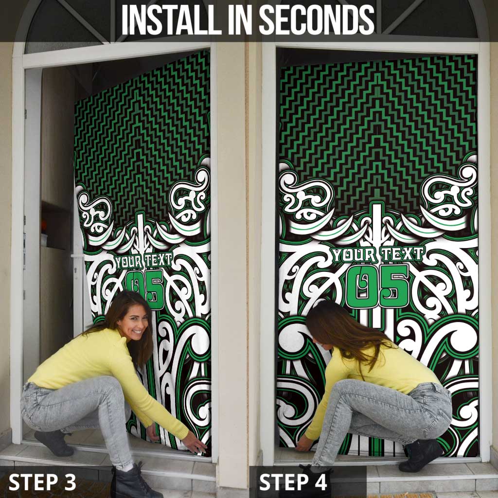 Custom Aotearoa Ngai Tahu Door Cover Maori Tribal Pattern Mix Poutama LT05 - Polynesian Pride