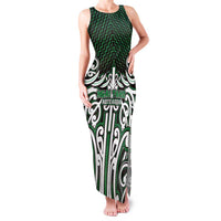 Custom Aotearoa Ngai Tahu Family Matching Tank Maxi Dress and Hawaiian Shirt Maori Tribal Pattern Mix Poutama