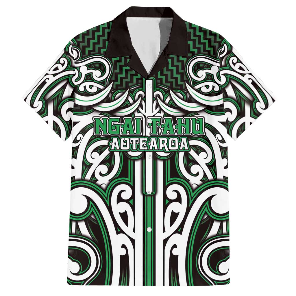 Custom Aotearoa Ngai Tahu Hawaiian Shirt Maori Tribal Pattern Mix Poutama LT05 Green - Polynesian Pride