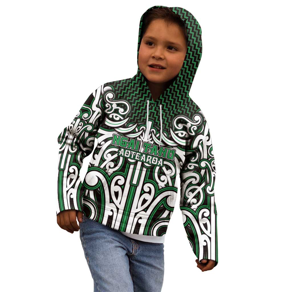 Custom Aotearoa Ngai Tahu Kid Hoodie Maori Tribal Pattern Mix Poutama LT05 - Polynesian Pride