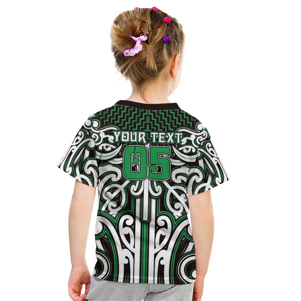Custom Aotearoa Ngai Tahu Kid T Shirt Maori Tribal Pattern Mix Poutama LT05 - Polynesian Pride
