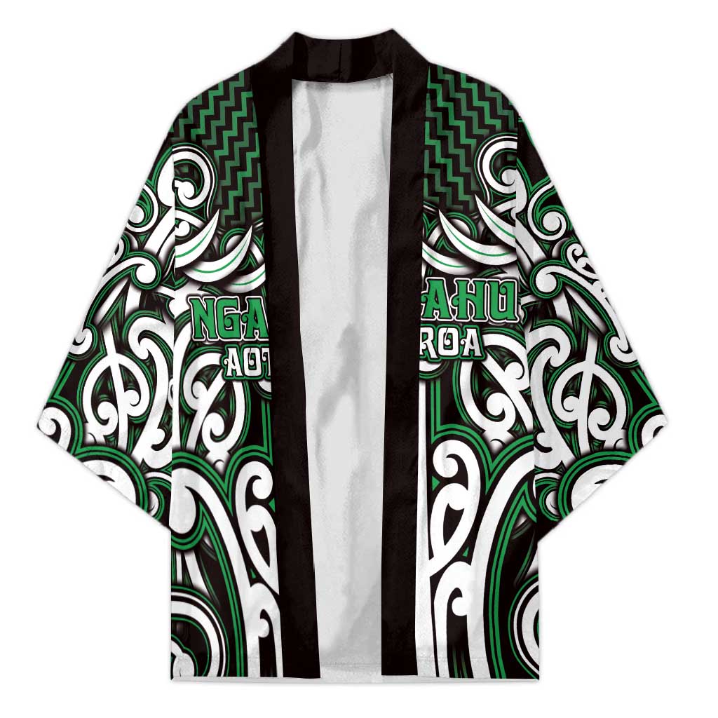 Custom Aotearoa Ngai Tahu Kimono Maori Tribal Pattern Mix Poutama LT05 Unisex Green - Polynesian Pride