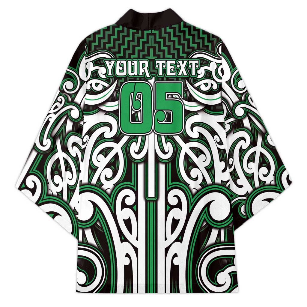 Custom Aotearoa Ngai Tahu Kimono Maori Tribal Pattern Mix Poutama