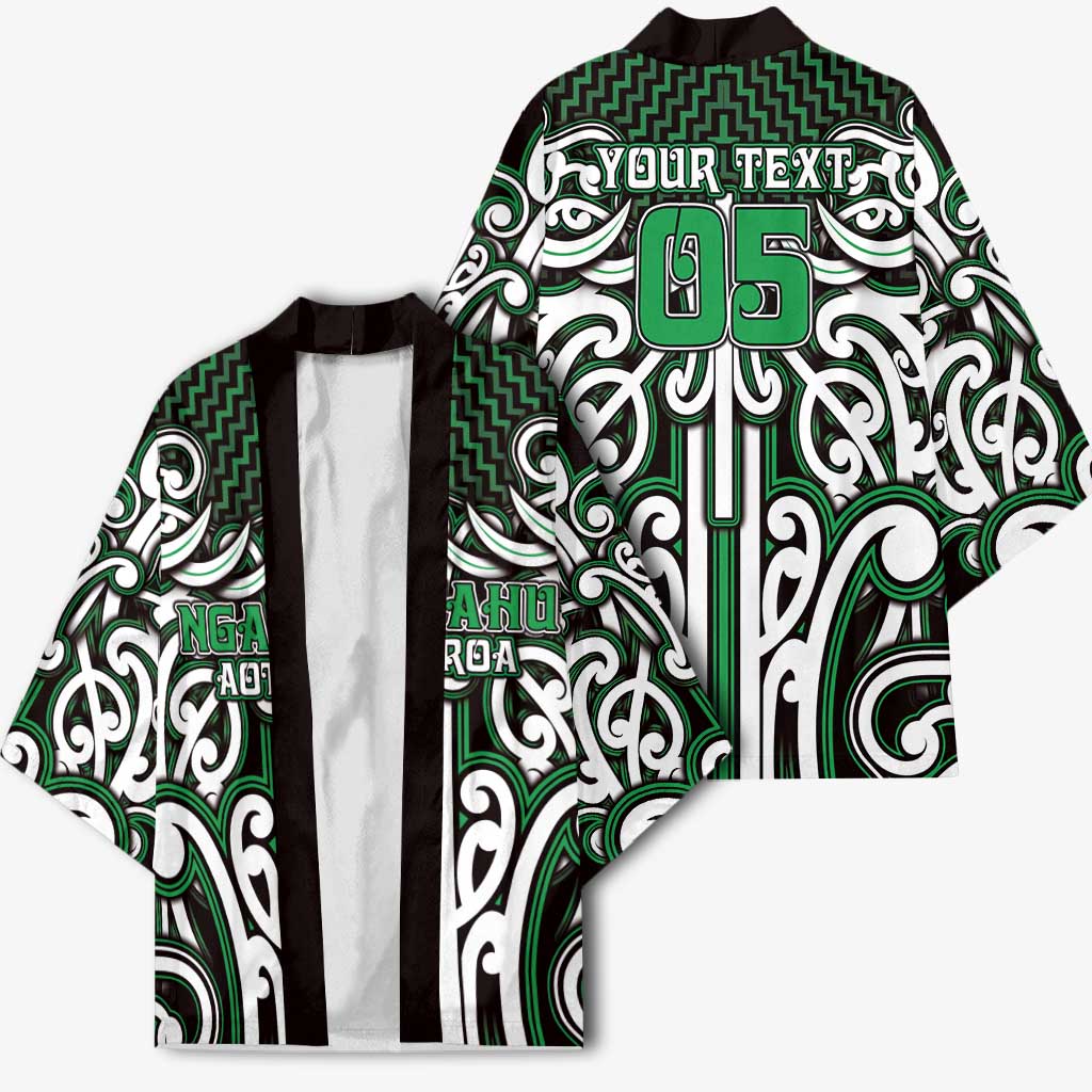 Custom Aotearoa Ngai Tahu Kimono Maori Tribal Pattern Mix Poutama