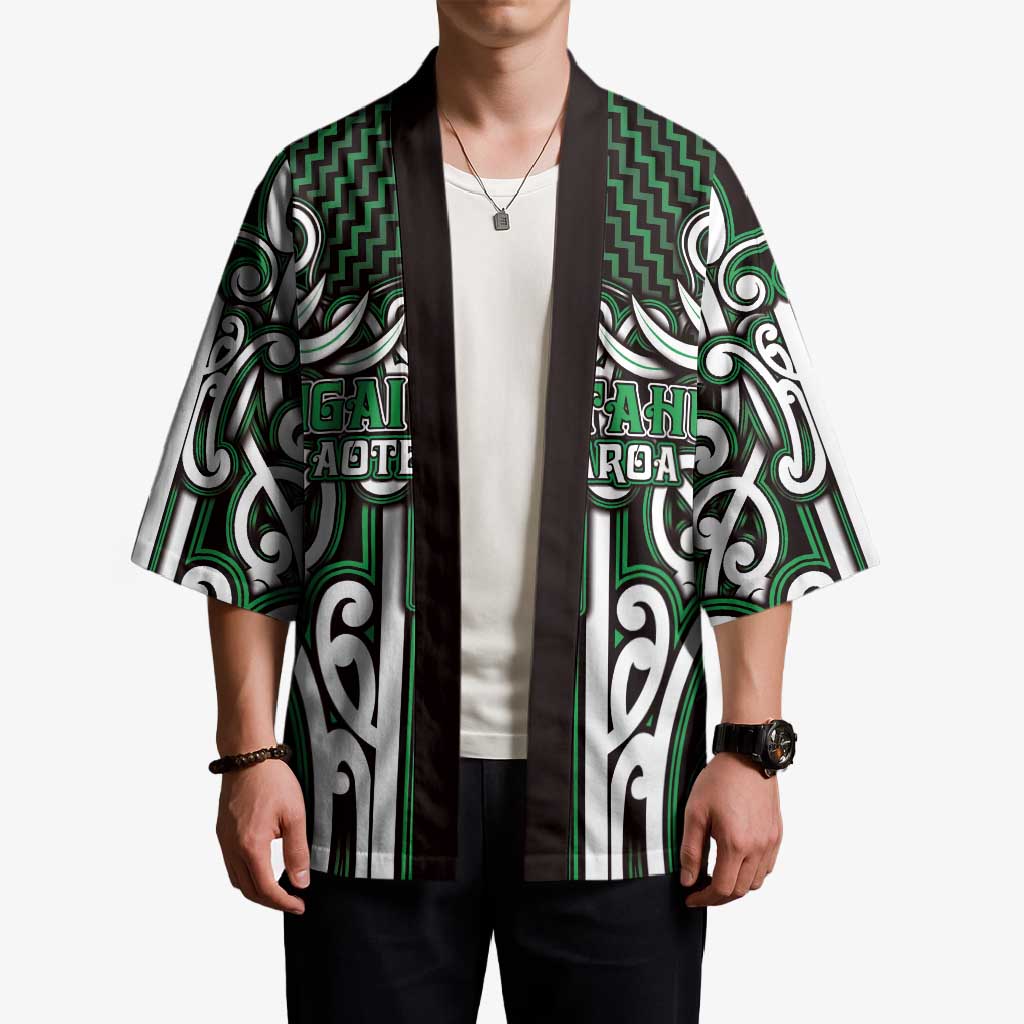 Custom Aotearoa Ngai Tahu Kimono Maori Tribal Pattern Mix Poutama