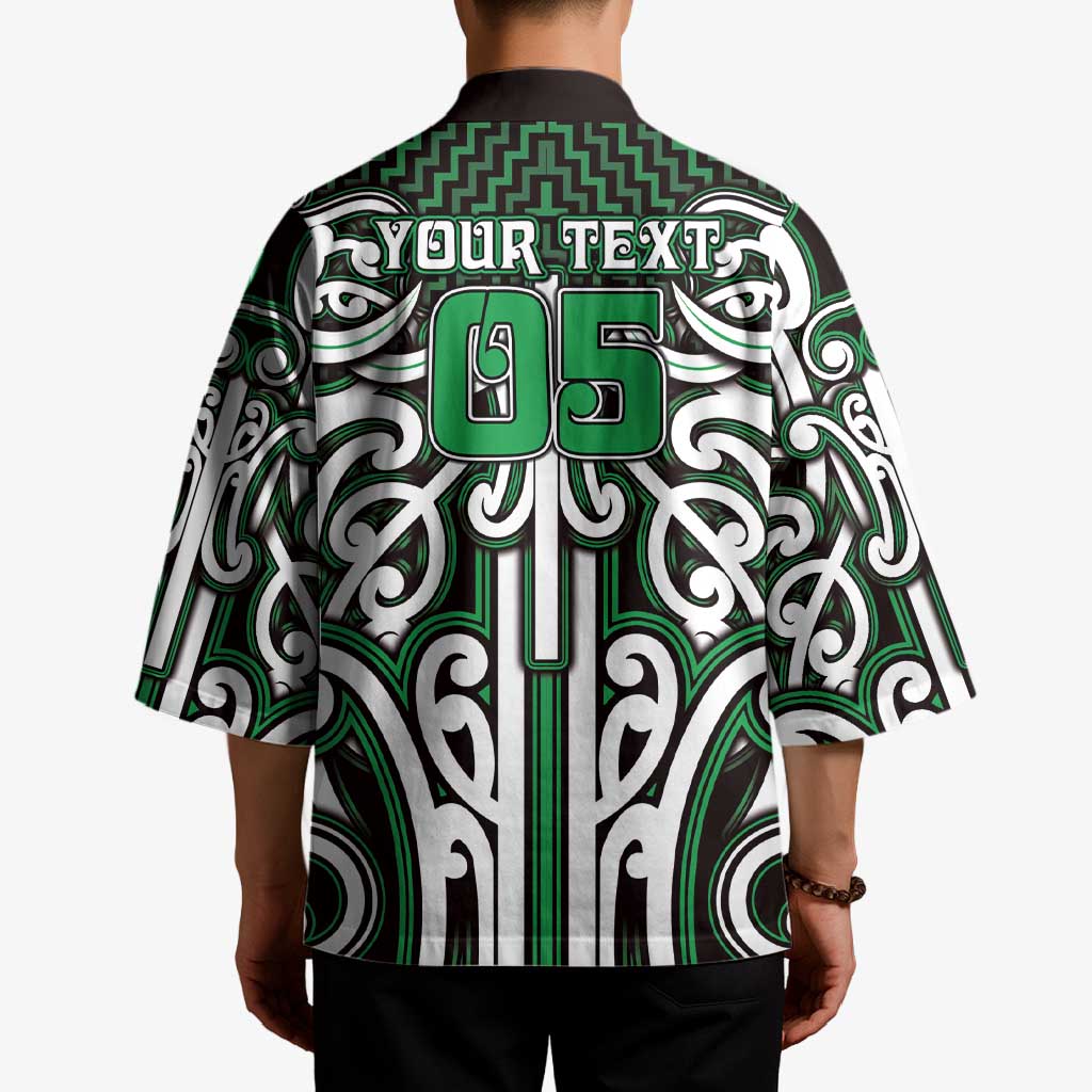Custom Aotearoa Ngai Tahu Kimono Maori Tribal Pattern Mix Poutama