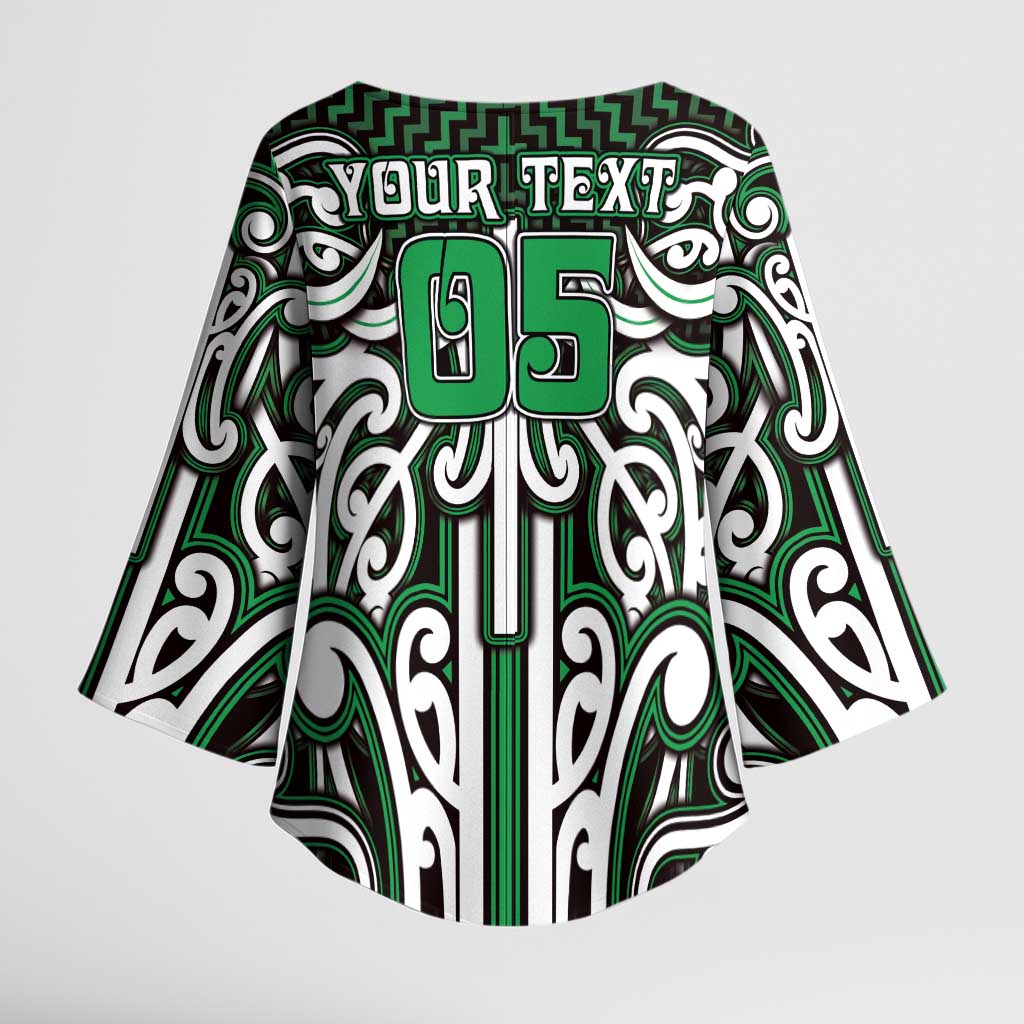 Custom Aotearoa Ngai Tahu Kimono Sleeve Blouse Maori Tribal Pattern Mix Poutama LT05 - Polynesian Pride