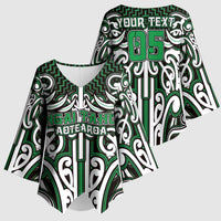 Custom Aotearoa Ngai Tahu Kimono Sleeve Blouse Maori Tribal Pattern Mix Poutama LT05 - Polynesian Pride