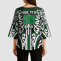 Custom Aotearoa Ngai Tahu Kimono Sleeve Blouse Maori Tribal Pattern Mix Poutama LT05 - Polynesian Pride