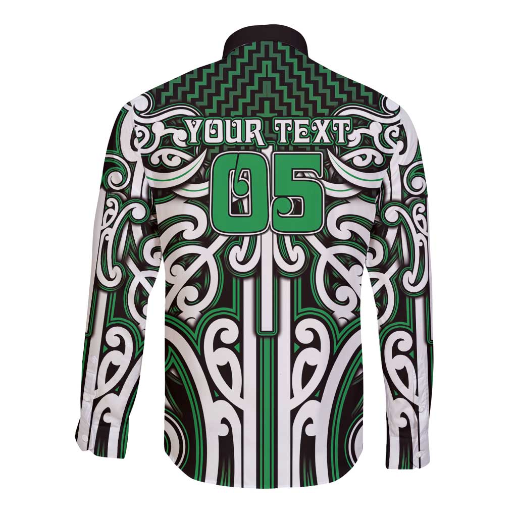 Custom Aotearoa Ngai Tahu Long Sleeve Button Shirt Maori Tribal Pattern Mix Poutama LT05 - Polynesian Pride