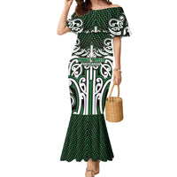 Custom Aotearoa Ngai Tahu Mermaid Dress Maori Tribal Pattern Mix Poutama