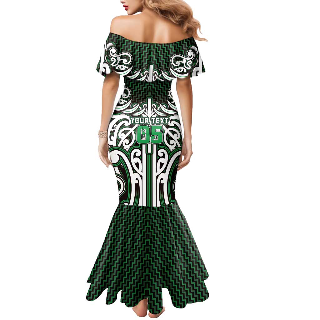 Custom Aotearoa Ngai Tahu Mermaid Dress Maori Tribal Pattern Mix Poutama