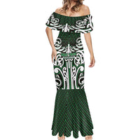 Custom Aotearoa Ngai Tahu Mermaid Dress Maori Tribal Pattern Mix Poutama