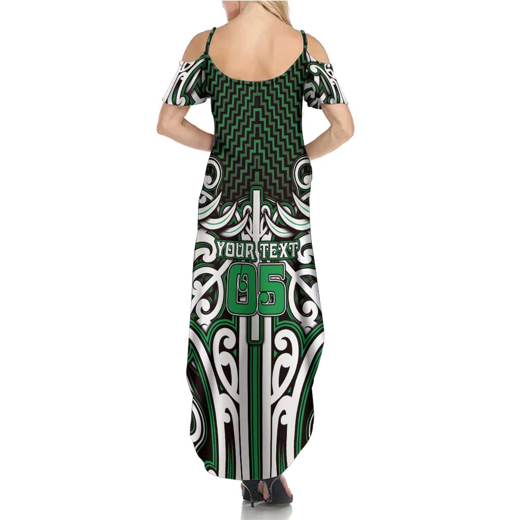 Custom Aotearoa Ngai Tahu Summer Maxi Dress Maori Tribal Pattern Mix Poutama LT05 - Polynesian Pride
