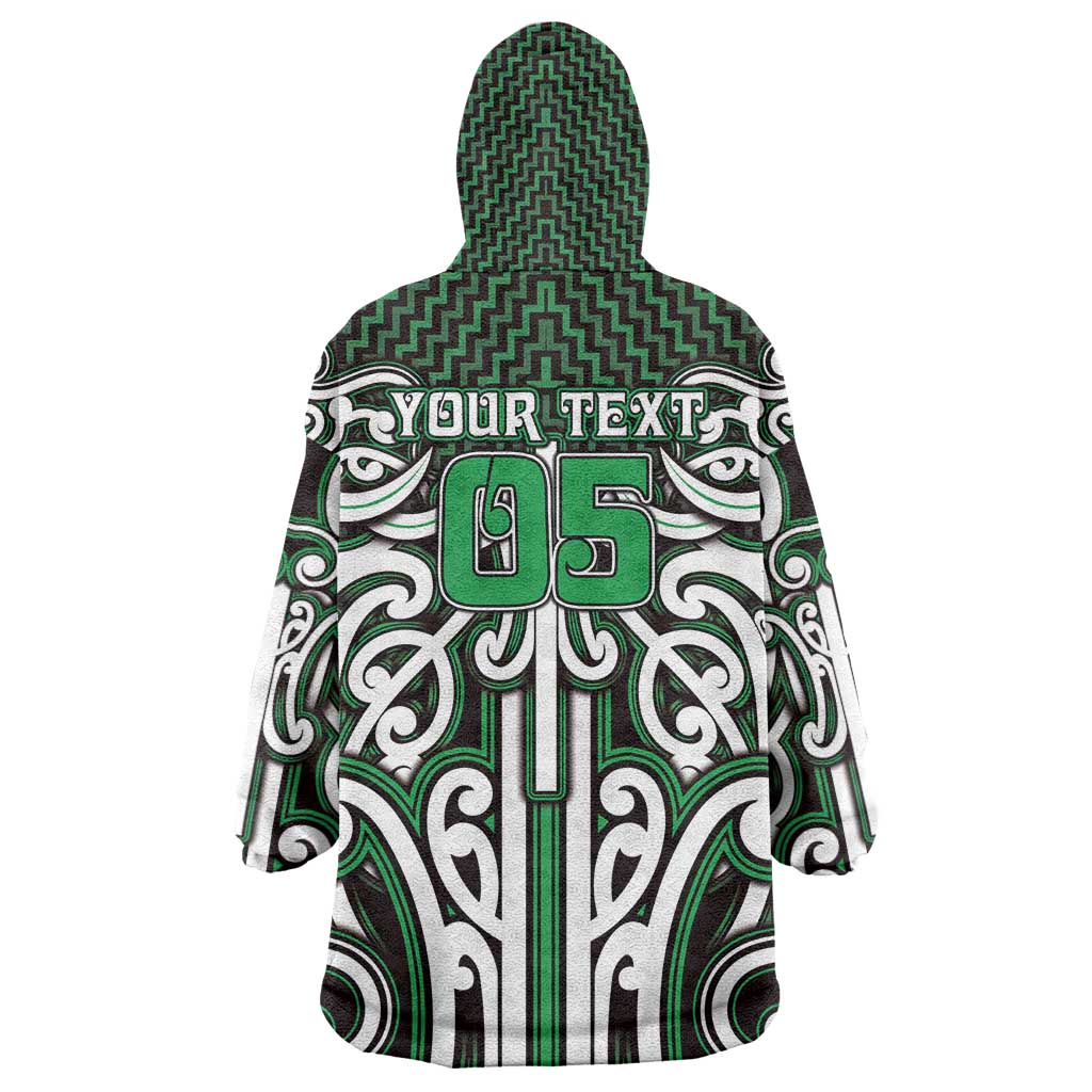 Custom Aotearoa Ngai Tahu Wearable Blanket Hoodie Maori Tribal Pattern Mix Poutama LT05 - Polynesian Pride