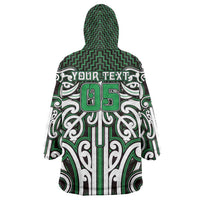 Custom Aotearoa Ngai Tahu Wearable Blanket Hoodie Maori Tribal Pattern Mix Poutama LT05 - Polynesian Pride